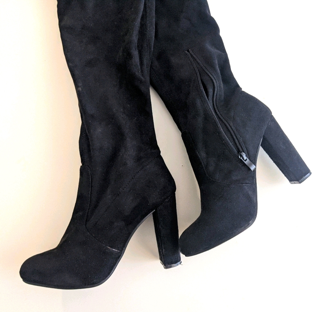 Thigh High faux suede boots